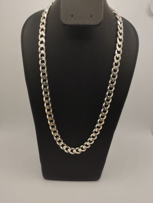 Srebrny łańcuszek pancerka, próba 925, długość 60 cm