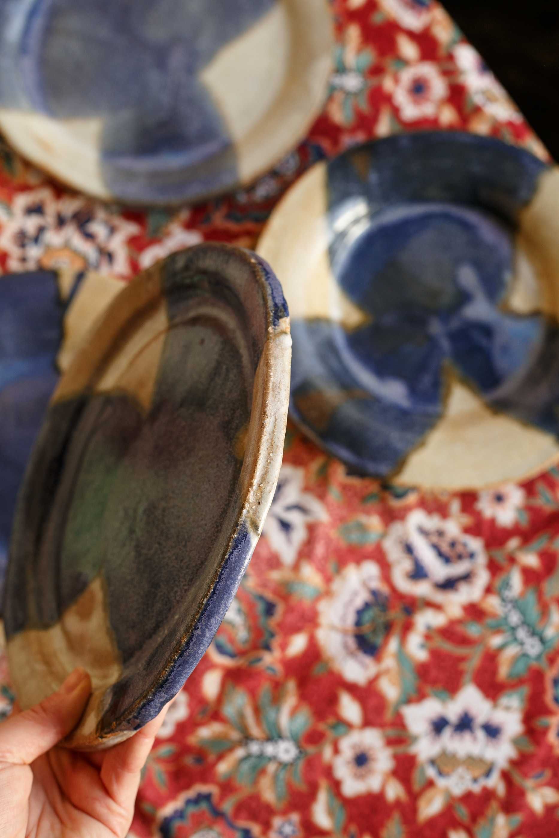 komplet talerzy obiadowych ceramika handmade