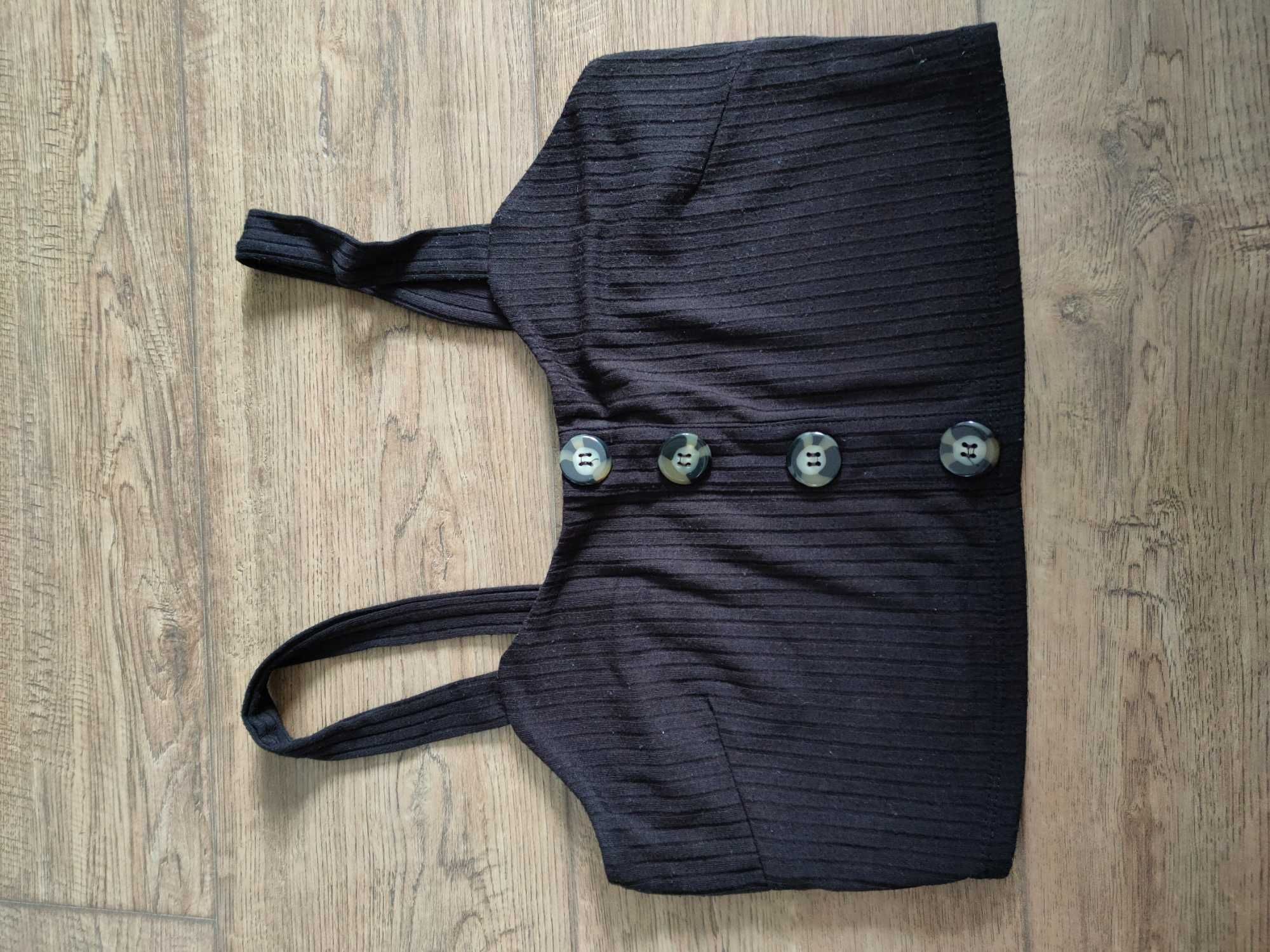 Czarny crop top na ramiączkach Tally Weijl