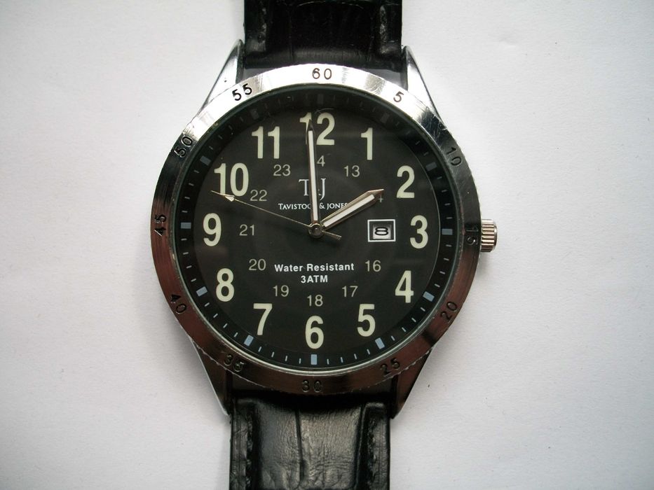 винтажные  часы Tavistock & Jones  кожаный ремешок 45 мм.