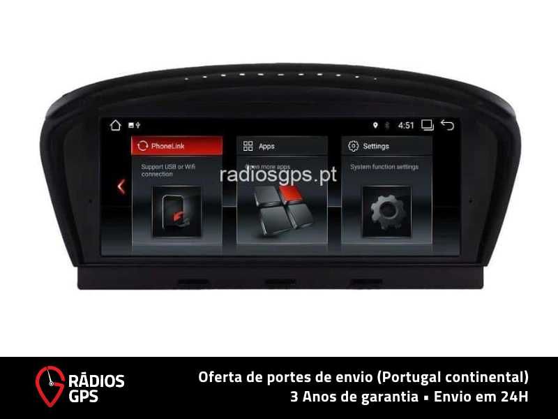 Auto Rádio GPS Android BMW SÉRIE 3 e 5 E60/61 E90/E91/E92/E93 CCC 8,8″