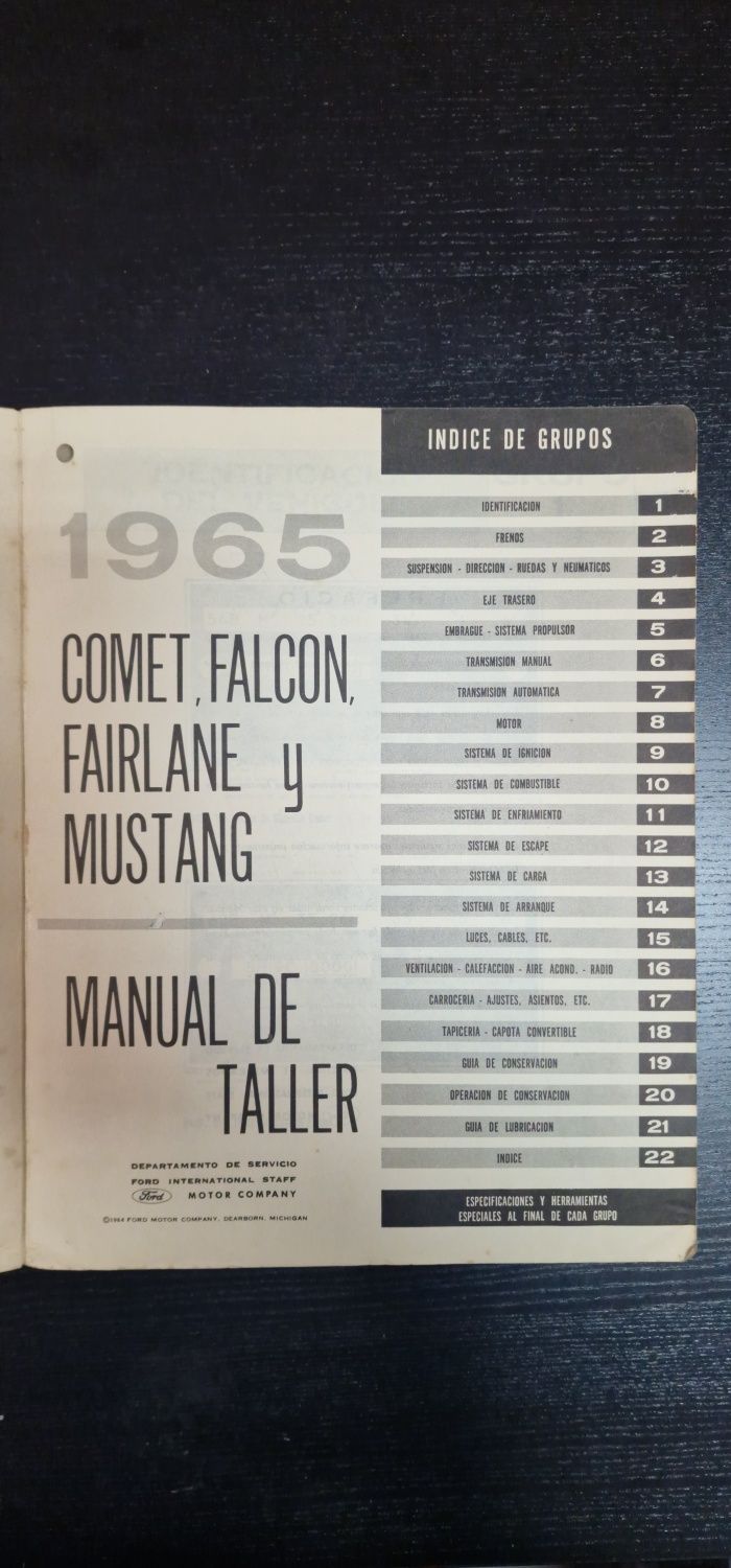 Manual Ford 1965 Mustang