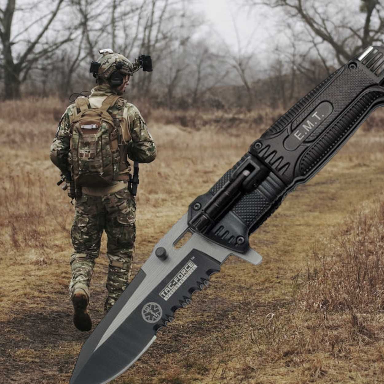 nóż ratowniczy OSTRZE Składane TAC FORCE TF-749EM