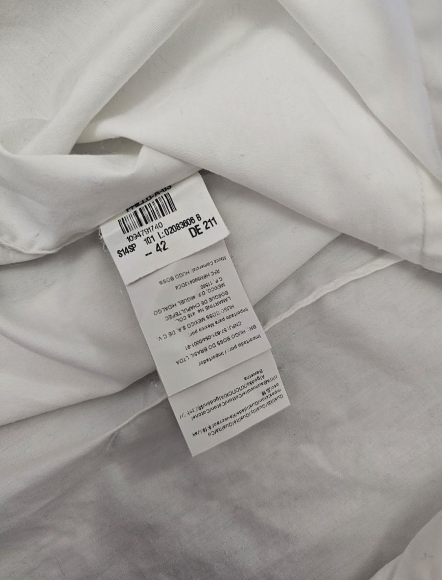 Оригінал Hugo boss коттонова сорочка чоловіча мужская біла белая slim
