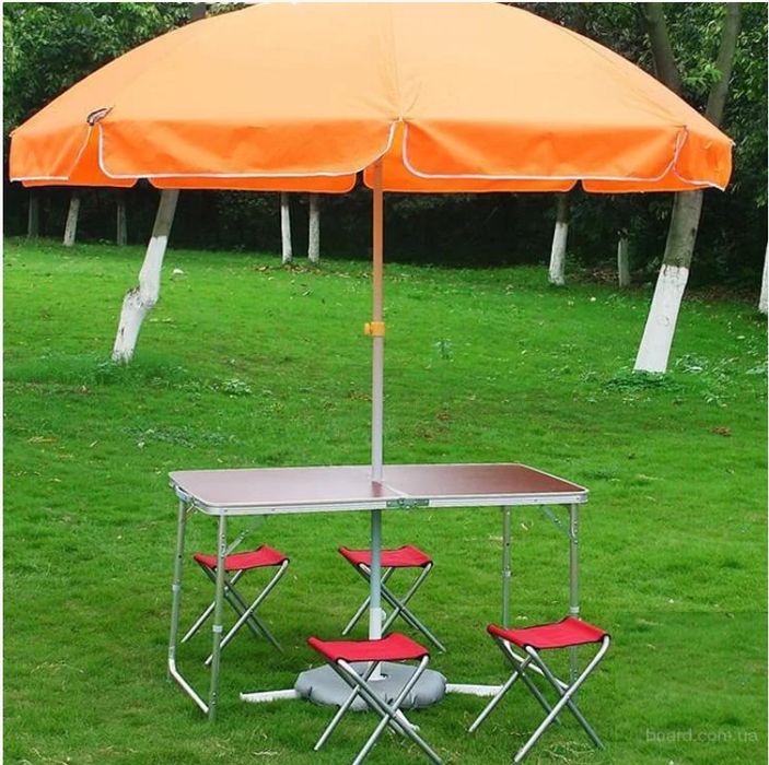 Стол алюминиевый раскладной для пикника + 4 стула