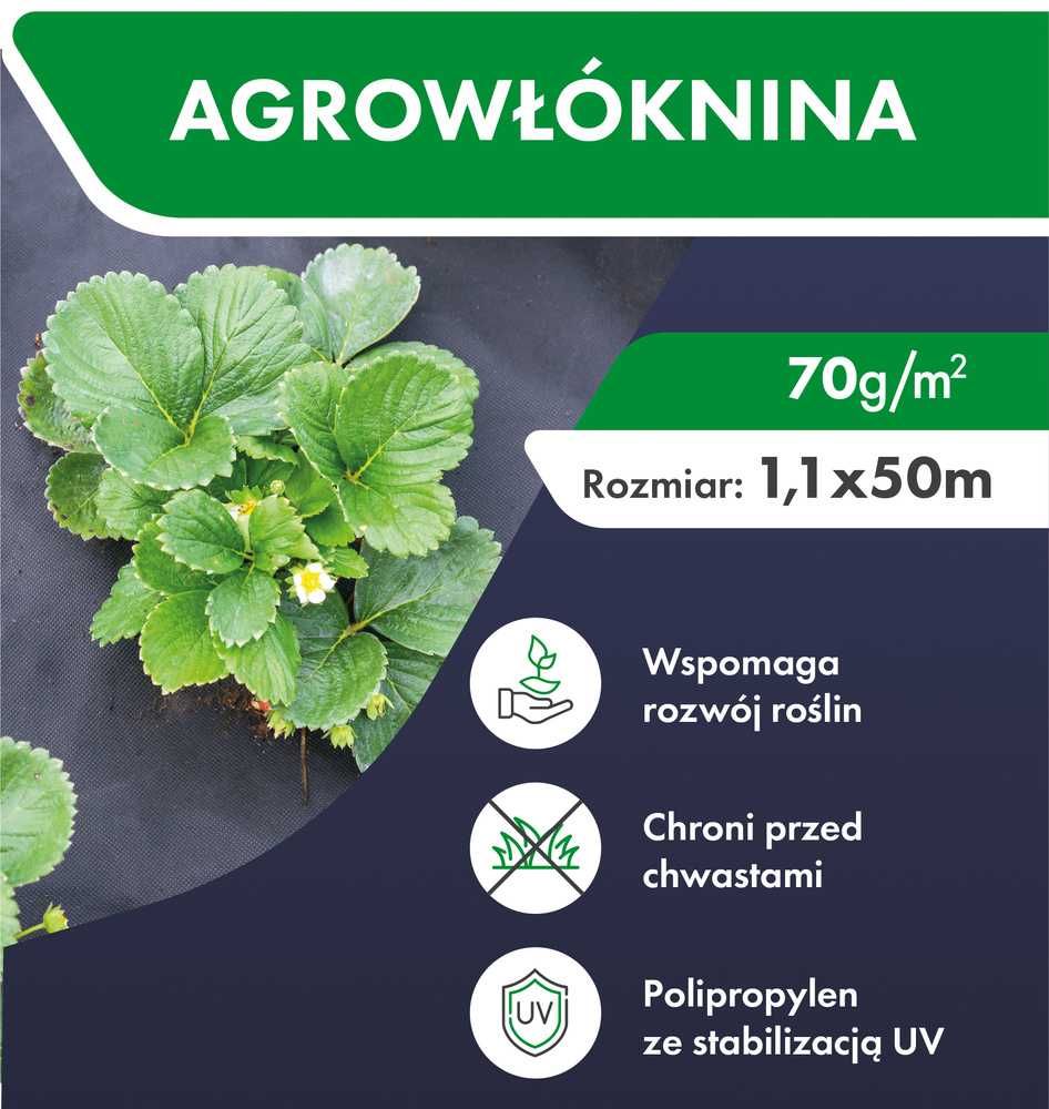 Agrowłóknina ogrodowa 70g/m² o wymiarach 1.1x50 m