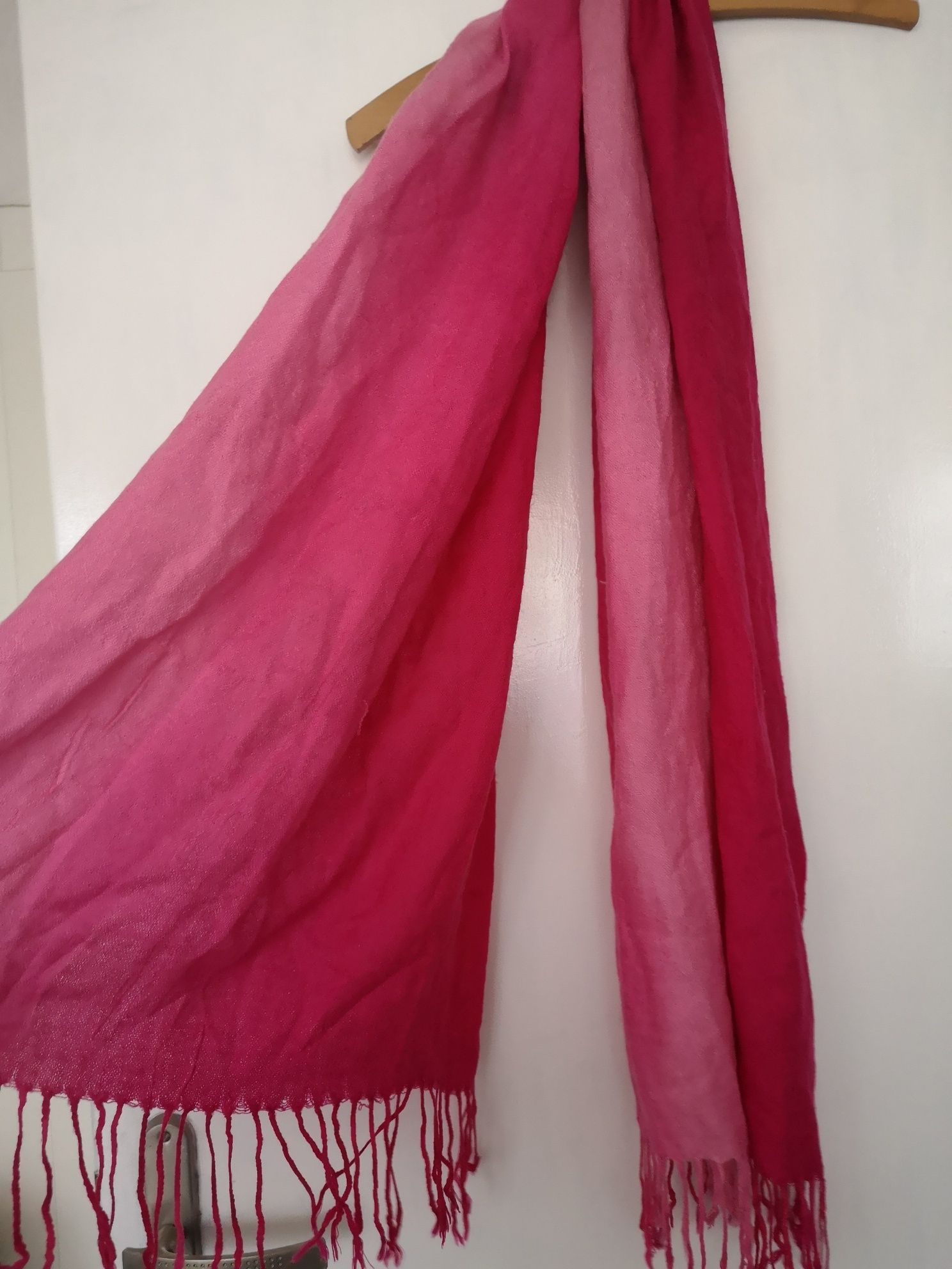 Szalik damski ciepły różowy szal chustka chusta apaszka