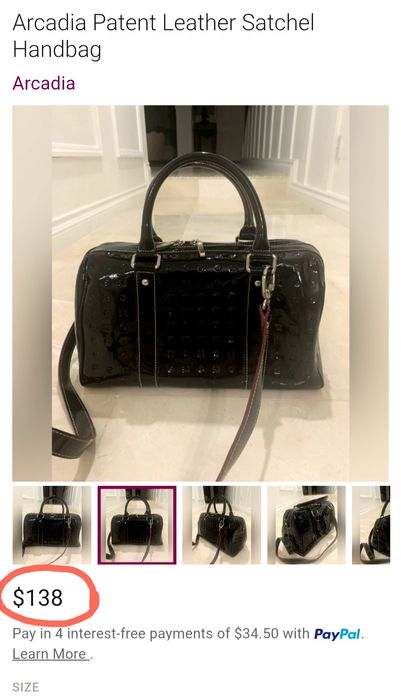 Сумка Arcadia женская натуральна шкіра лакова лак жіноча черна кожаная