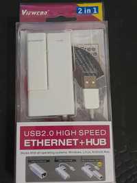 Перехідник USB2.0 to ethernet 100MB VIEWCON (VE 450 W (WHITE)). Новий.