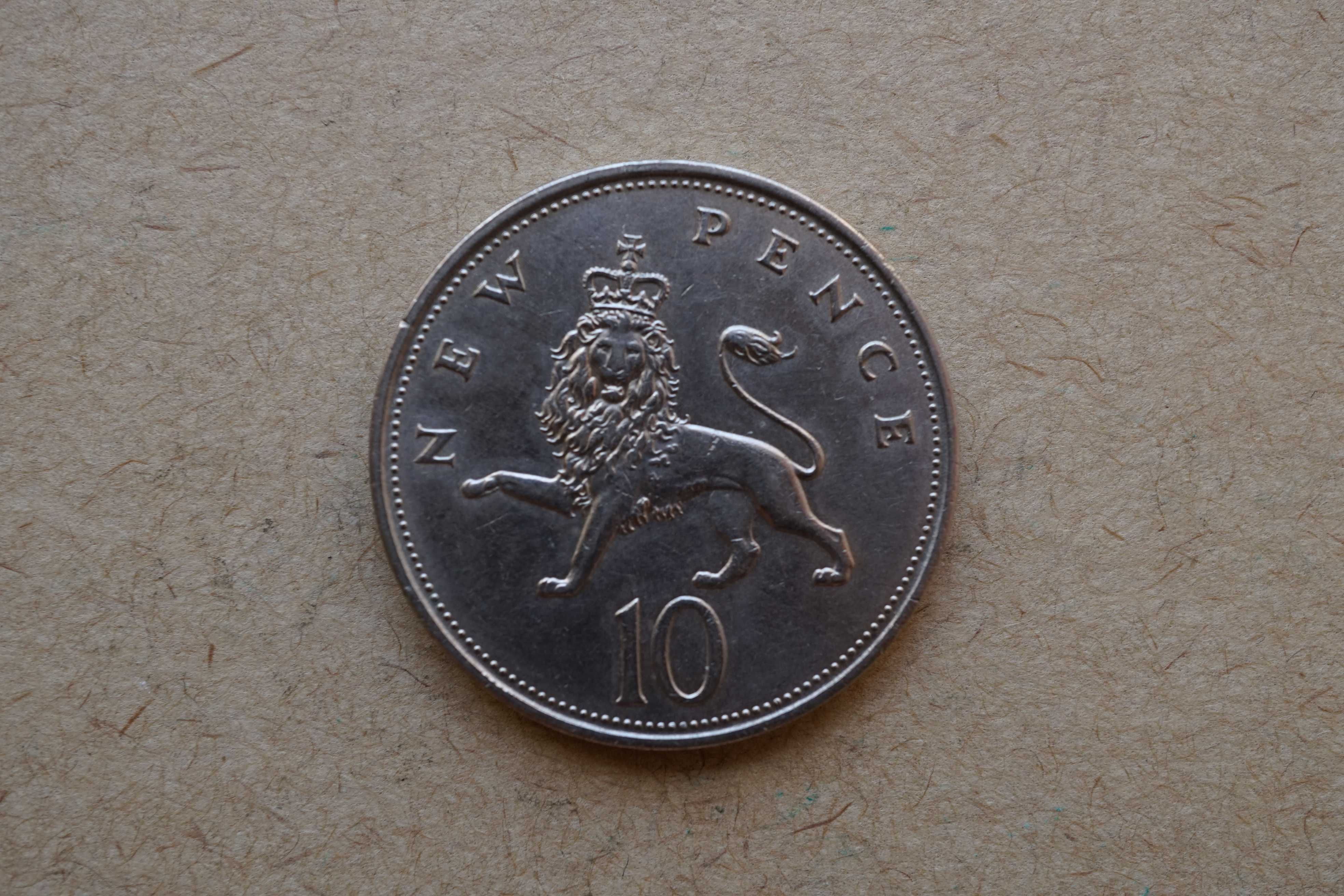 Moeda quase Nova de 10 pence - Royaume-Uni - Elizabeth II - 1968