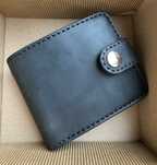Portfel portmonetka bifold skóra naturalna handmade ręczne szycie