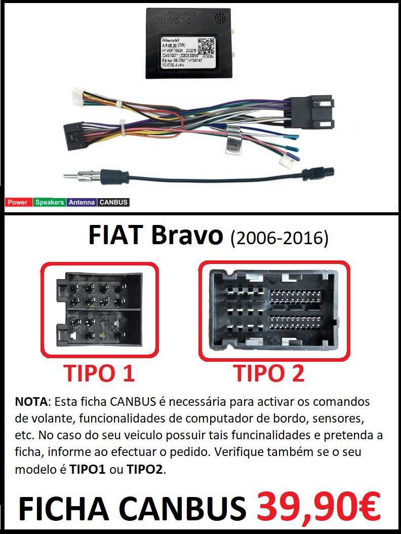 (NOVO) Rádio 2DIN • FIAT • Bravo (2006 a 2016) • 4+32GB • Android GPS