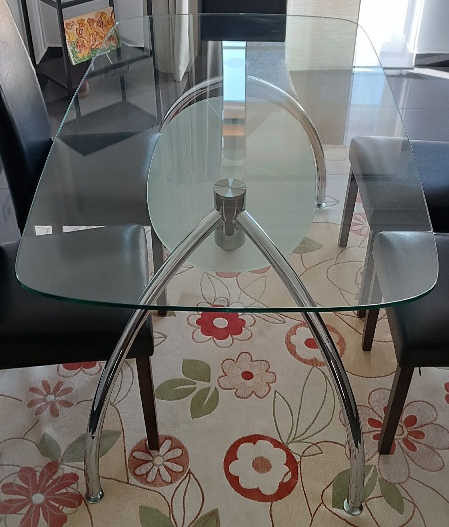 Mesa de Vidro 6 lugares