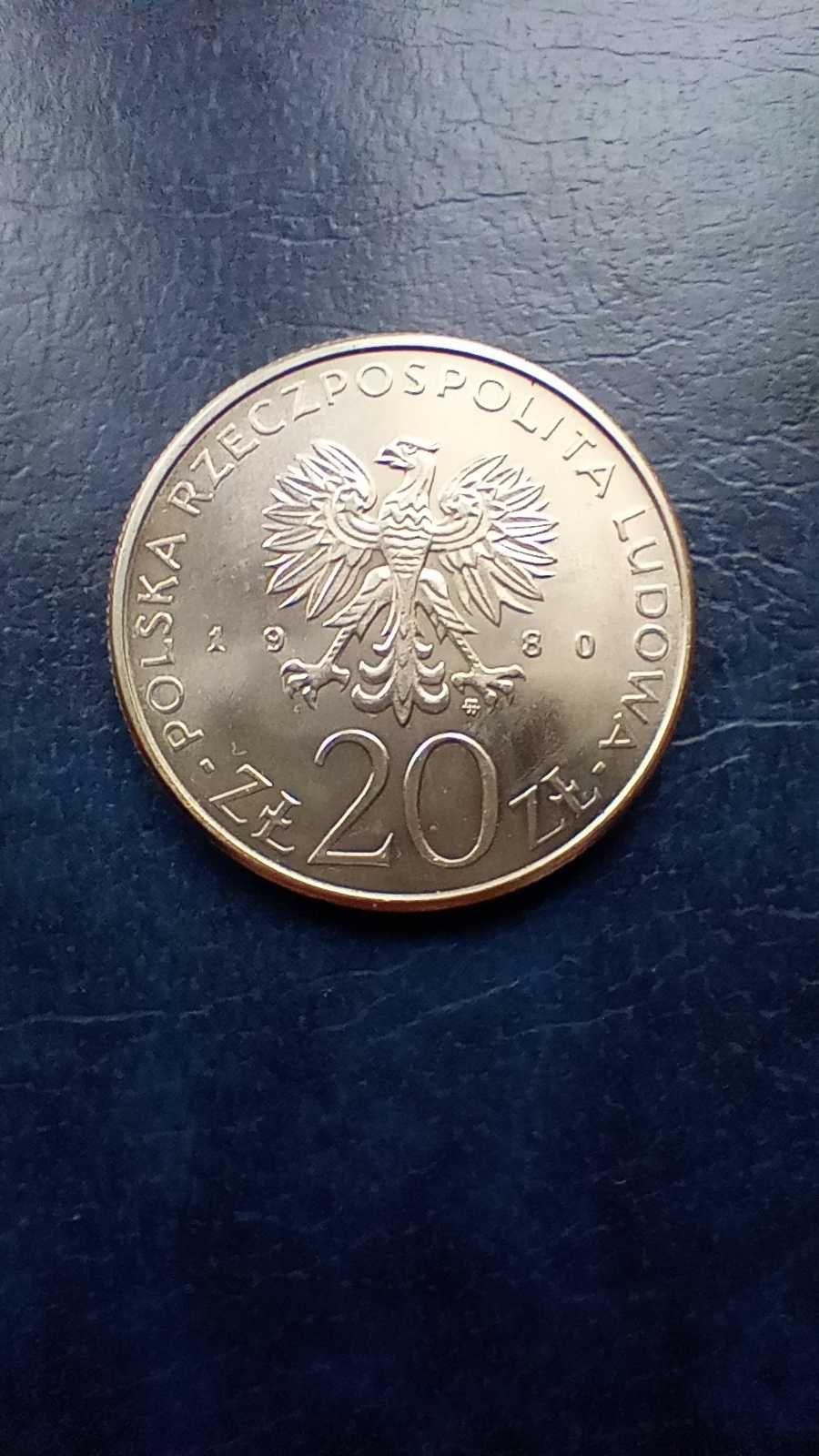 Stare monety 20 złotych 1980 Dar Pomorza PRL stan menniczy