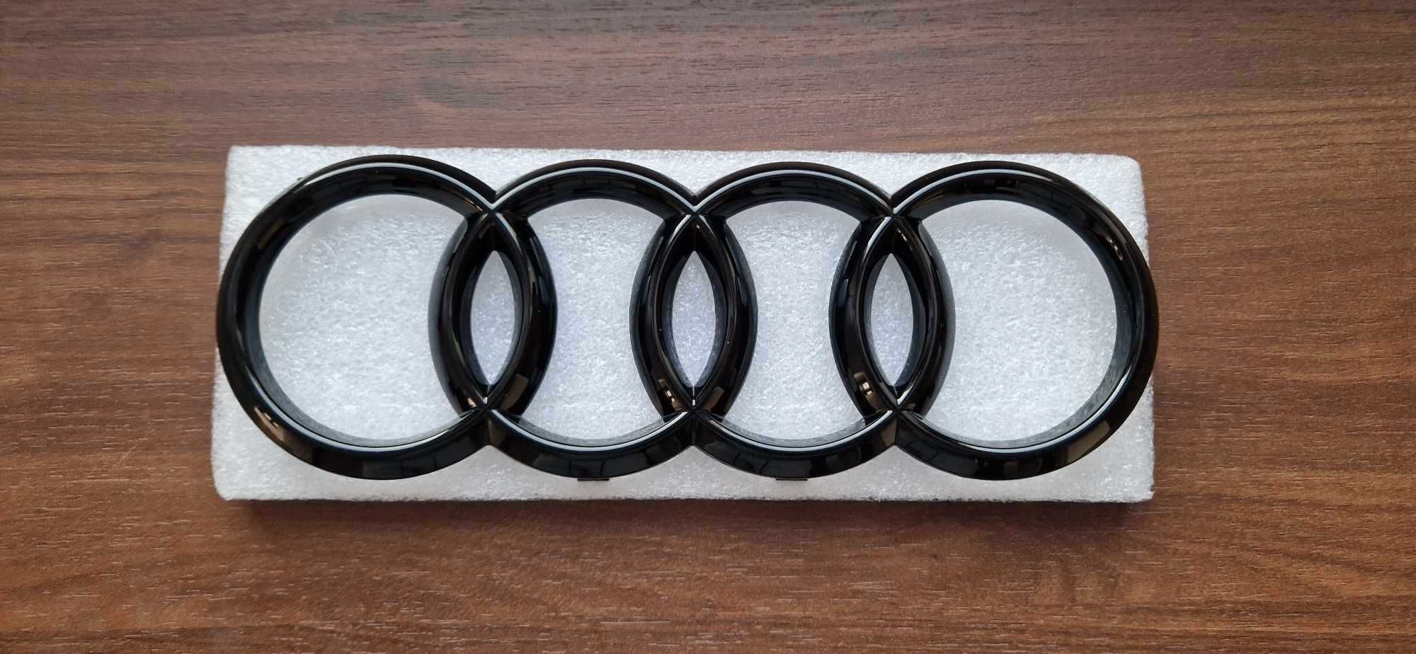 Emblemat Logo Audi Przód Czarny połysk A6 C7, A8, Q5 285x100