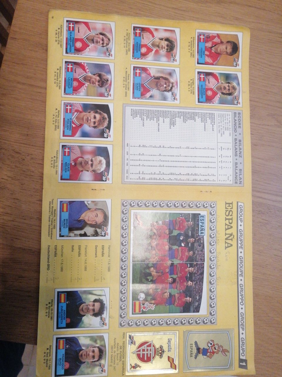 Caderneta de cromos panini euro 88