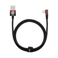 Baseus kątowy kabel z bocznym wtykiem USB / Lightning 1m 2.4A czerwony