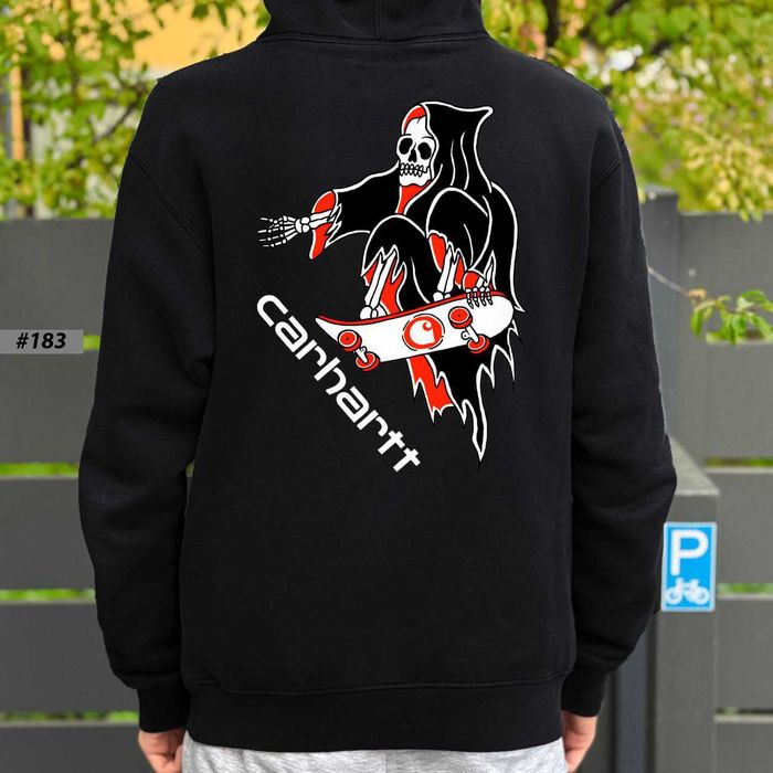 Худи Carhartt 404 Черное | Зипка Кофта Кархарт | Биг Лого Принт