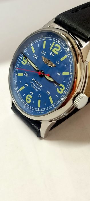 Raketa Aviator . Piękny . Duży . 38.5 mm