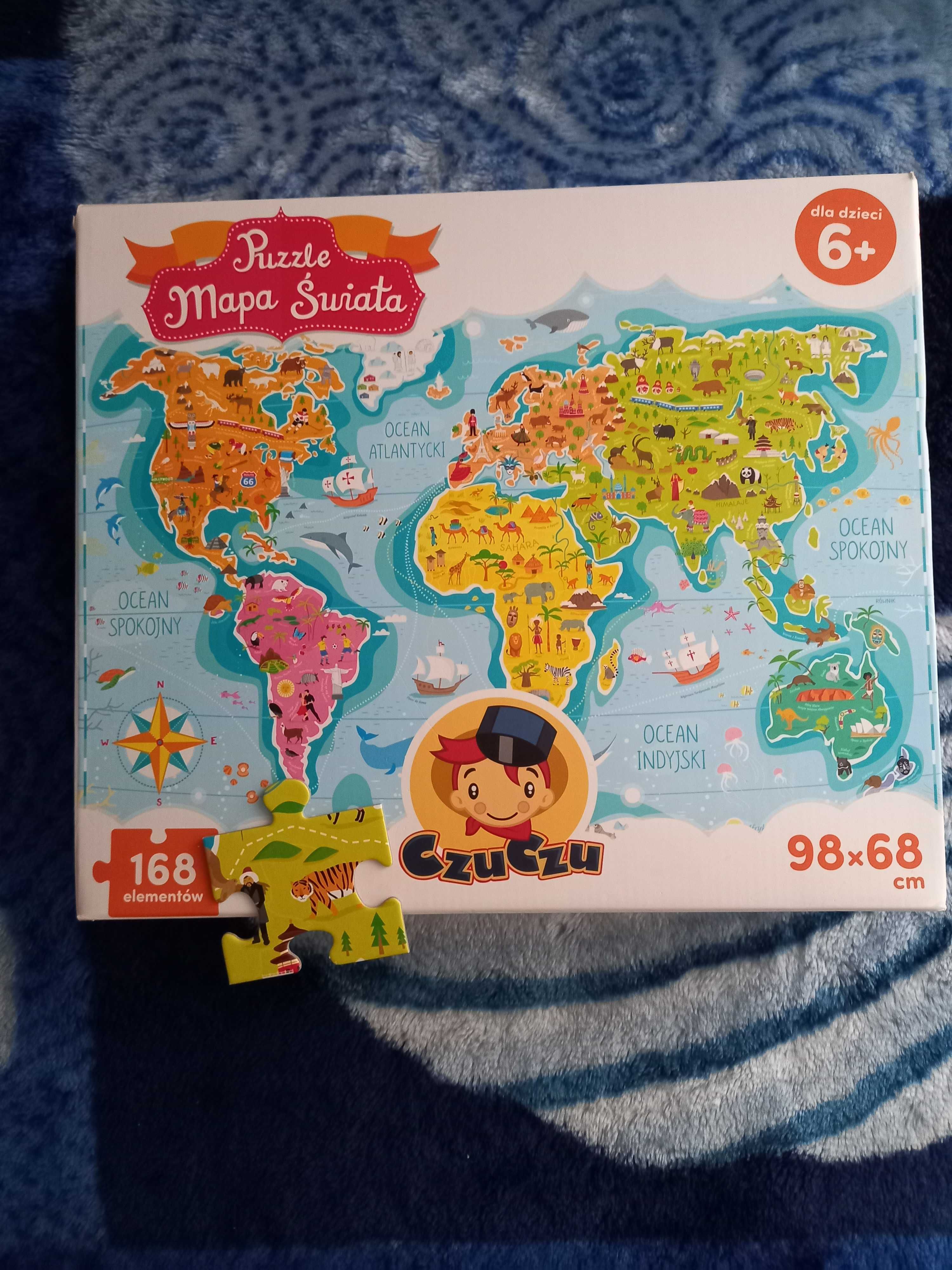 Puzzle Mapa Świata 6+