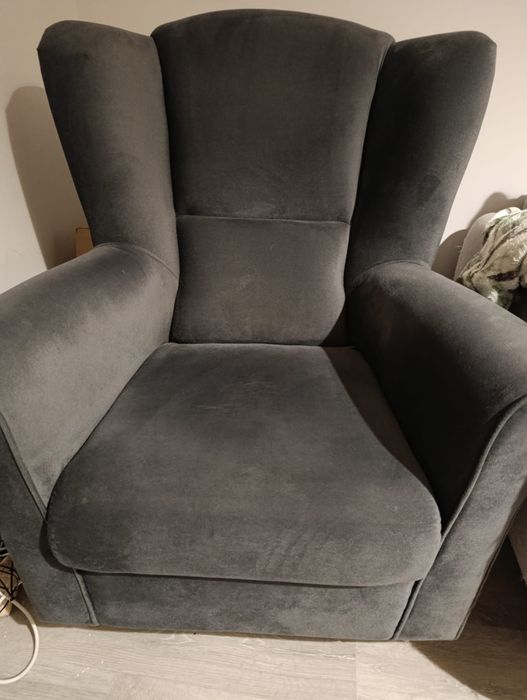 Fotel uszak ciemny granat