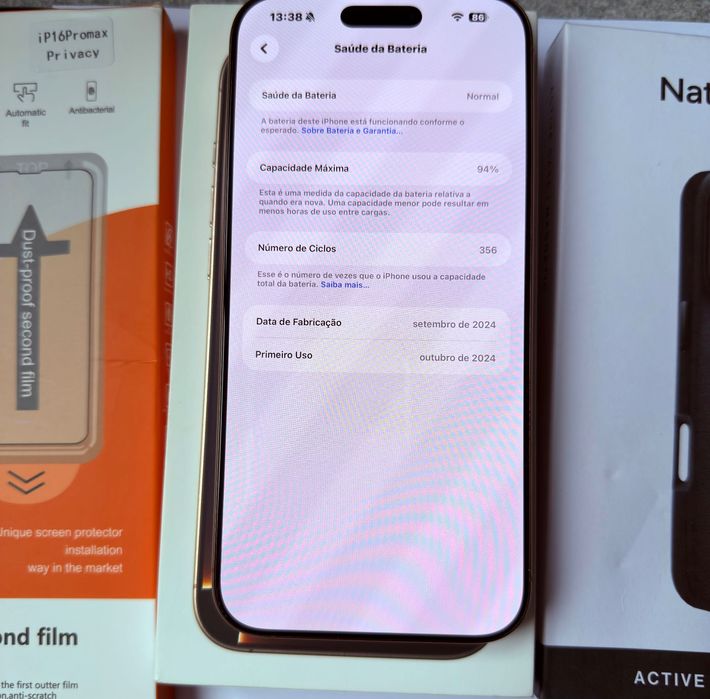 Phone 16 Pro Max – Titânio Deserto – 512GB Com garantia AppleCare +