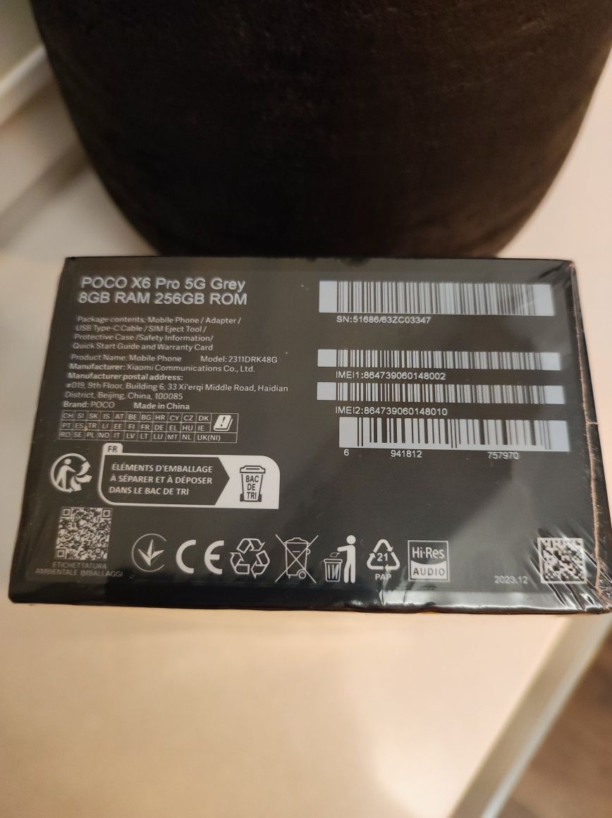 Xiaomi Poco X6 PRO 8/256 Gb Czarny, Grafitowy Nowy Gwarancja