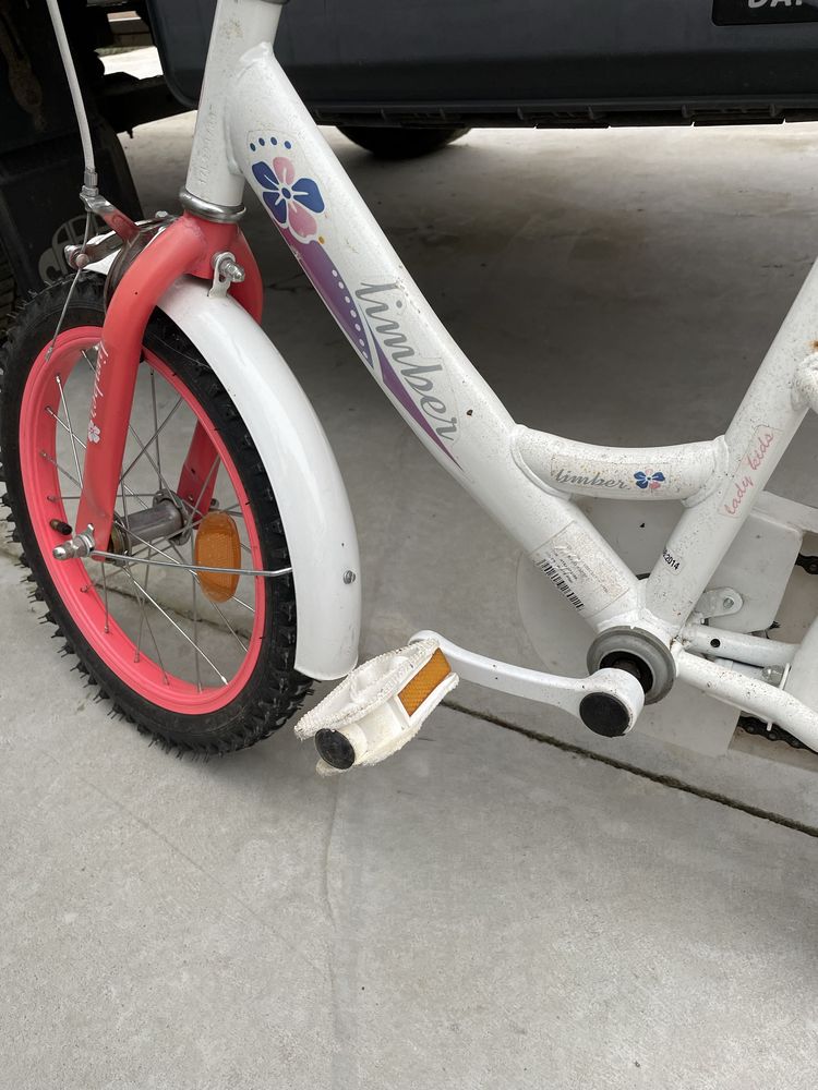 Rowerek super zadbany biało-różowy