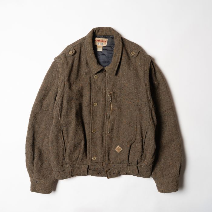 EMANUEL J&C. Tweed wool Pilot Aviator Bomber Jacket [Bmh016506]