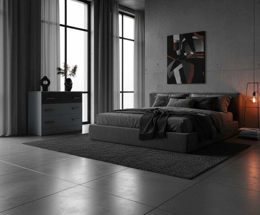 Комод «Вива» с 3 ящиками 90 см, шиншилла грей / серый графит