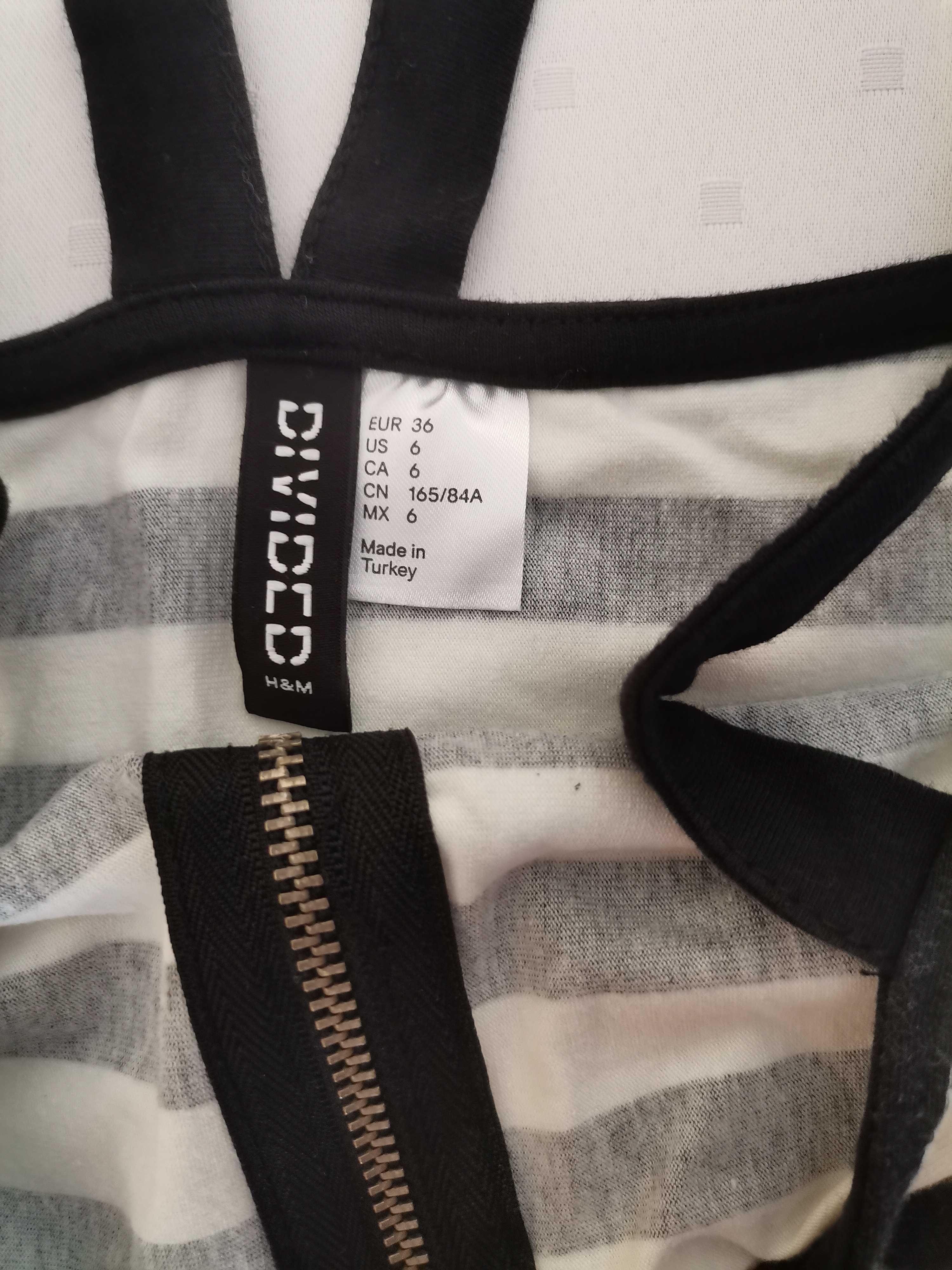Czarno-biała sukienka H&M rozmiar 36
