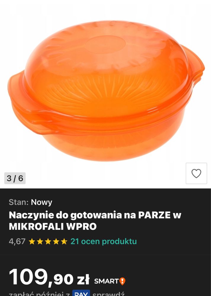 Naczynie do gotowania na PARZE w MIKROFALI WPRO