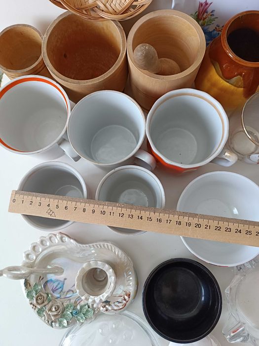 стеклянные стаканы рюмки керамика чашки ваза подсвечник ситечко СССР