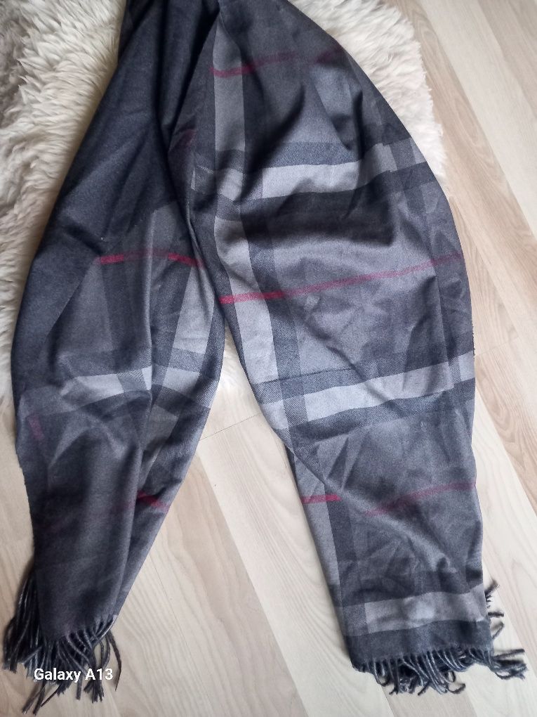 Oryginalny szalik duży burberry kaszmir