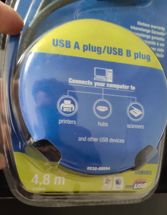 Cabo USB 5 metros para Impressoras (alta qualidade)