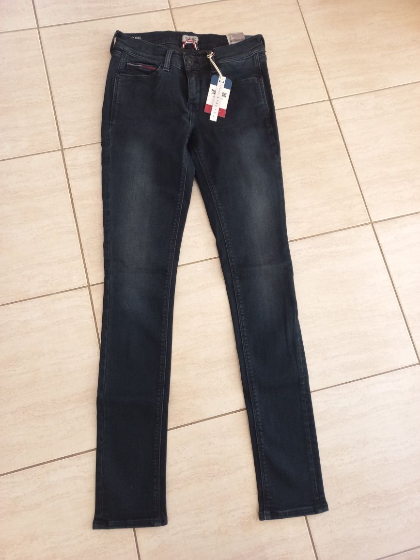 nowe -firmowe spodnie damskie -TOMMY HILFIGER-XS/S-28/32-elastyczne