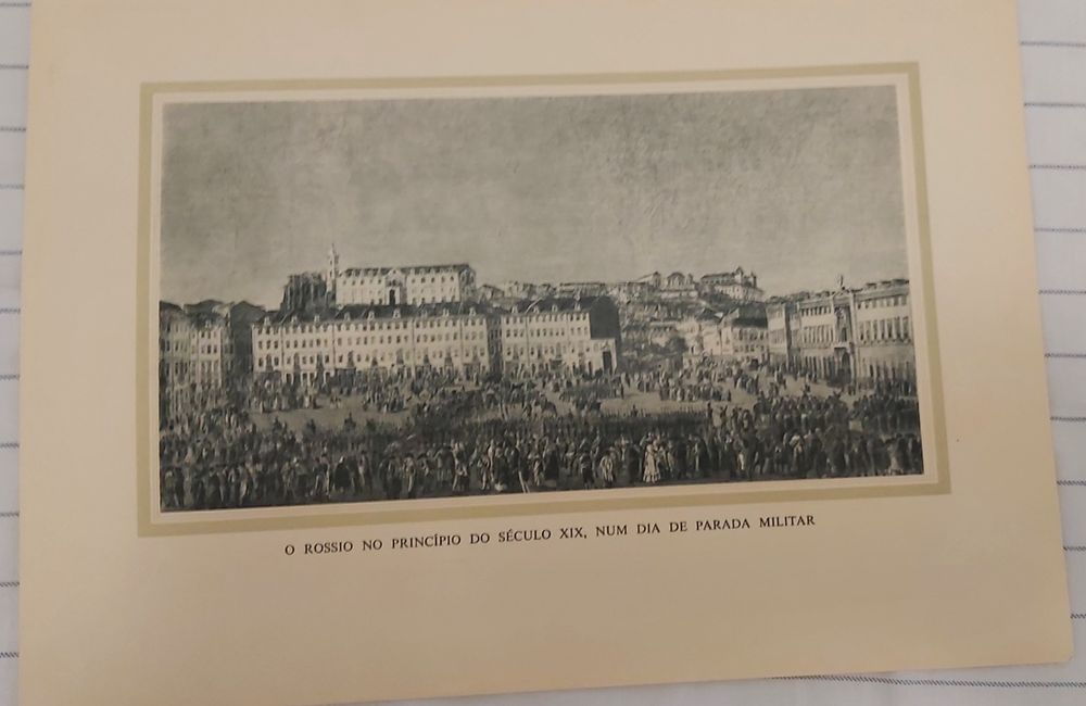 Gravura Lisboa Rossio Século XIX