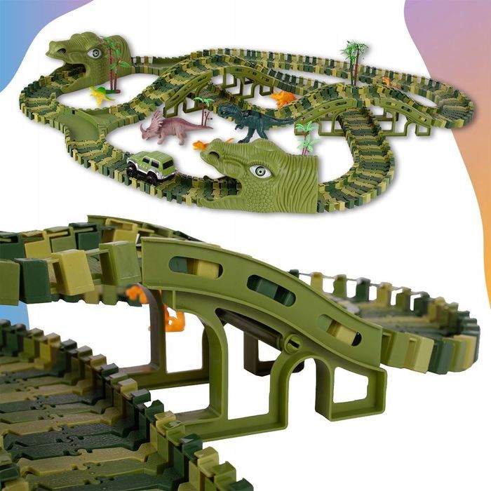 Mega Tor Wyścigowy Xxxl Dinozaur Dino Park 240 El.