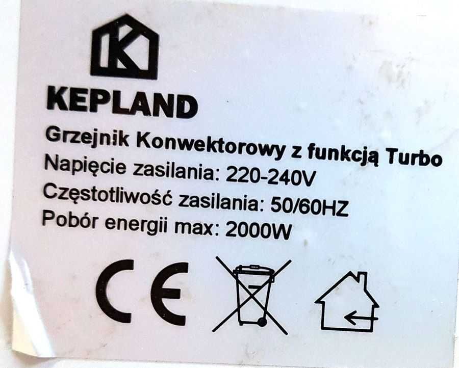 Grzejnik Konwektorowy z Funkcją TURBO KEPLAND 2000W
