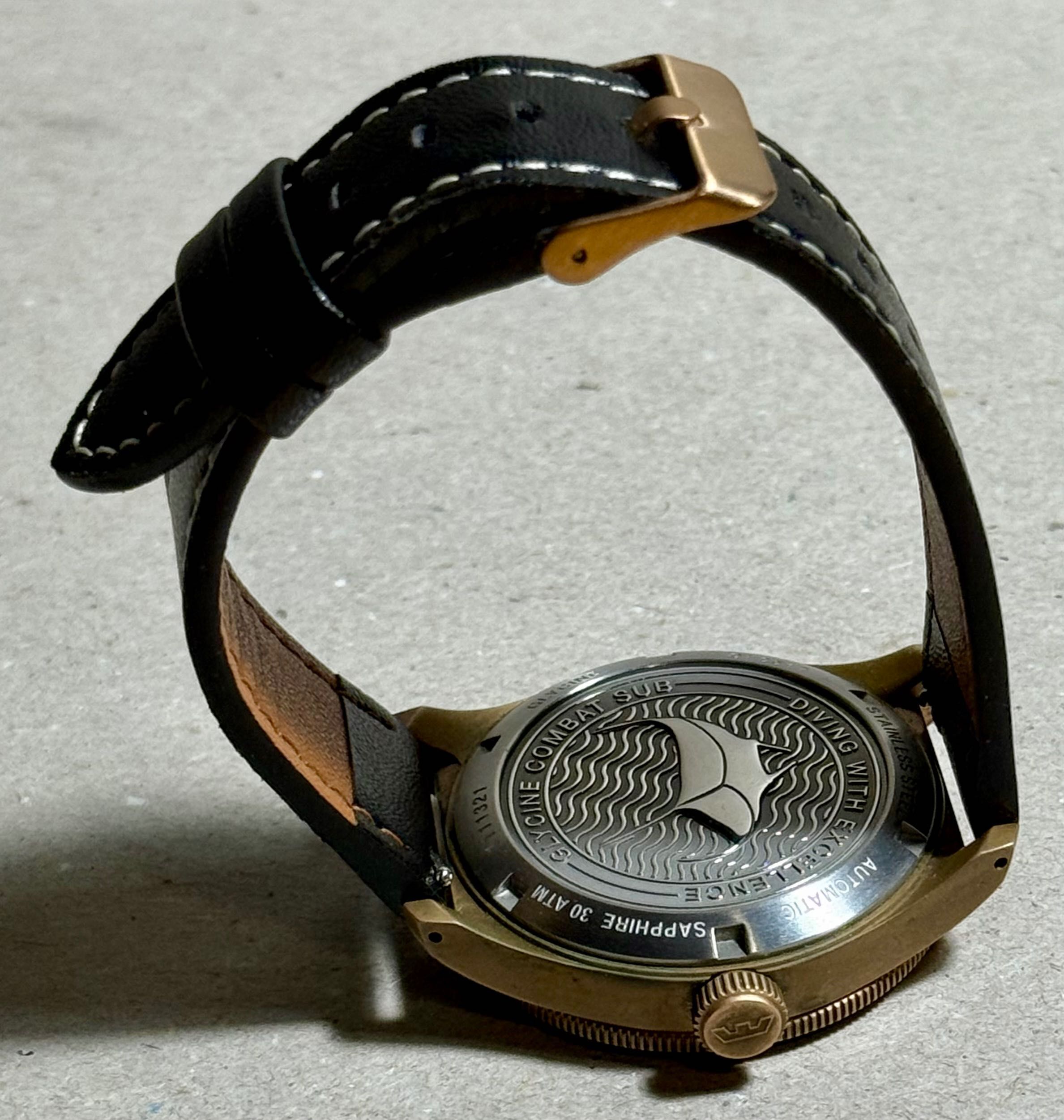 zegarek automatyczny Glycine Combat Sub 39 Bronze, 8 pasków, WR300, SW