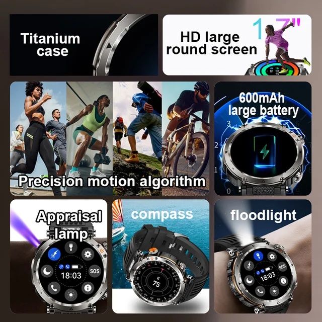 Смарт часы: LIGE HT30. NFC. Compass. LED-фонарик.3D меню.