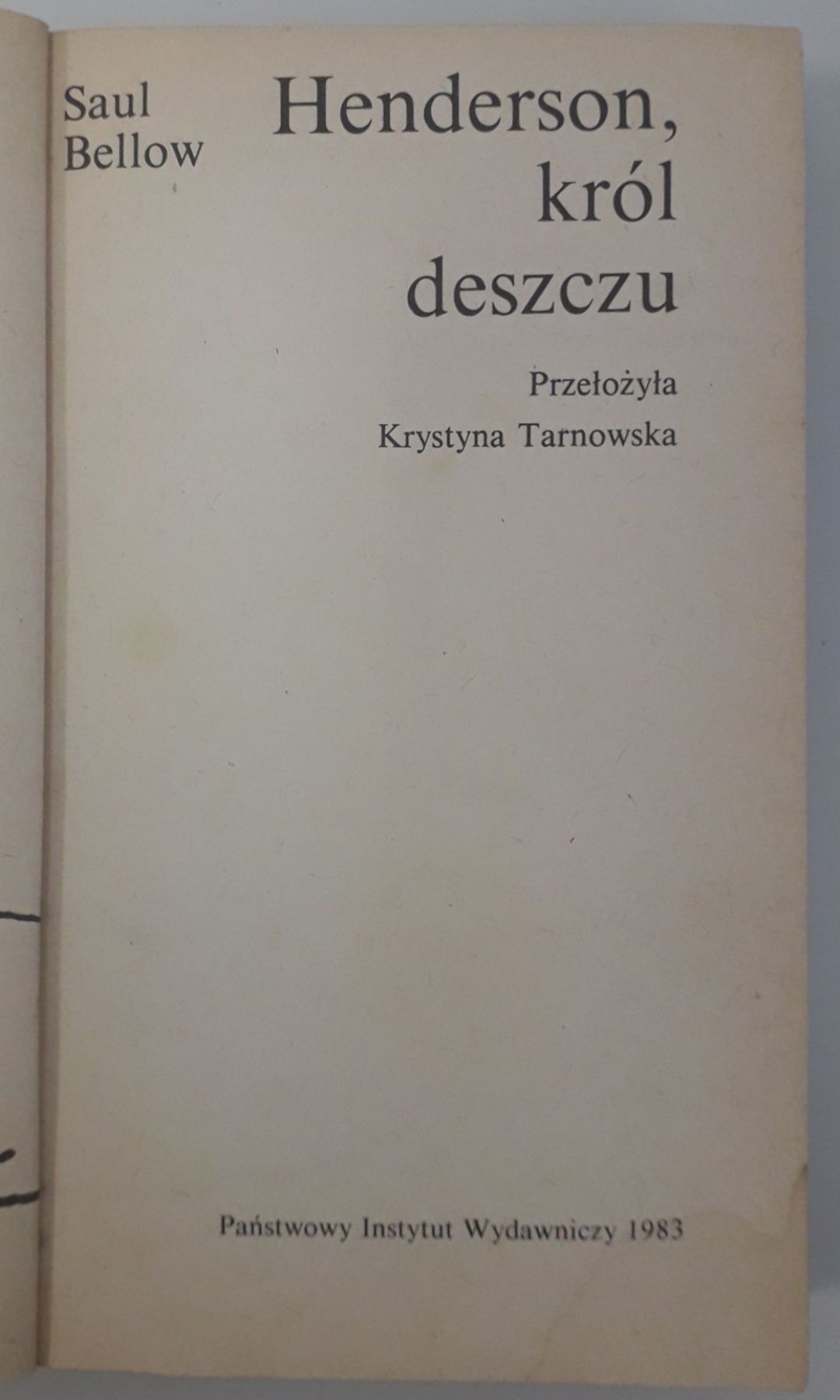 Henderson, król deszczu Saul Bellow