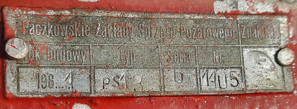 Syrena strażacka PS 13 ręczna PZSP w Paczkowie, rok 1964