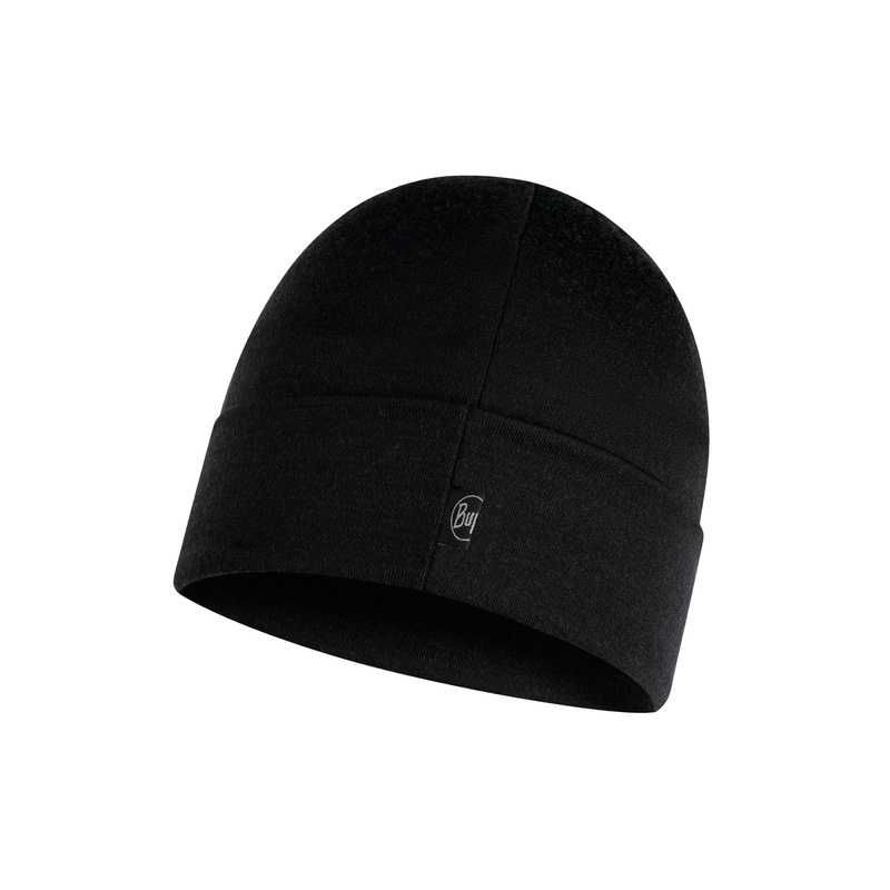 Buff Merino Heavyweight (Solid Black) czapka