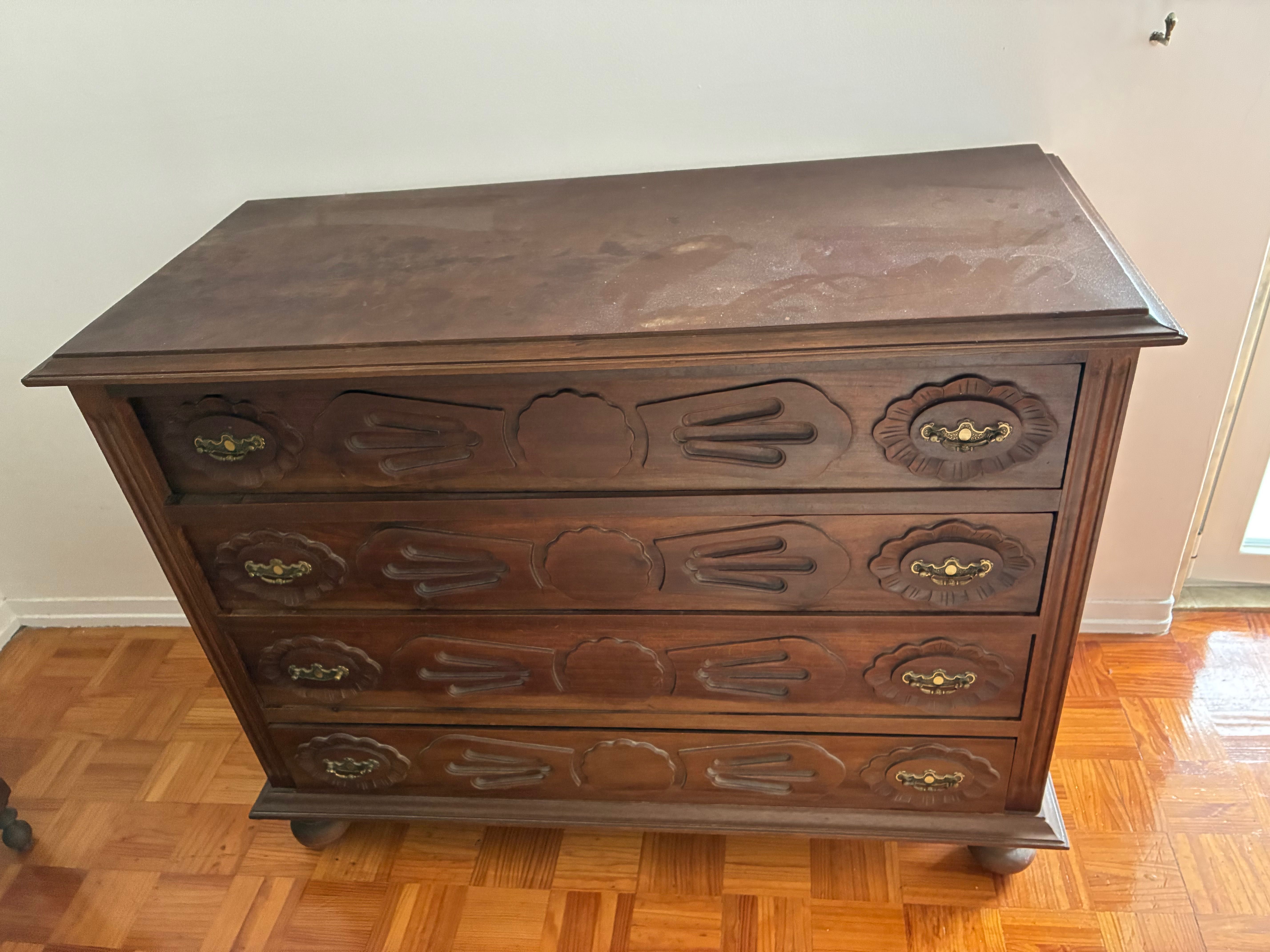 Mobilia para quarto [cama+2 mesas de cabeceira + cómoda + roupeiro]