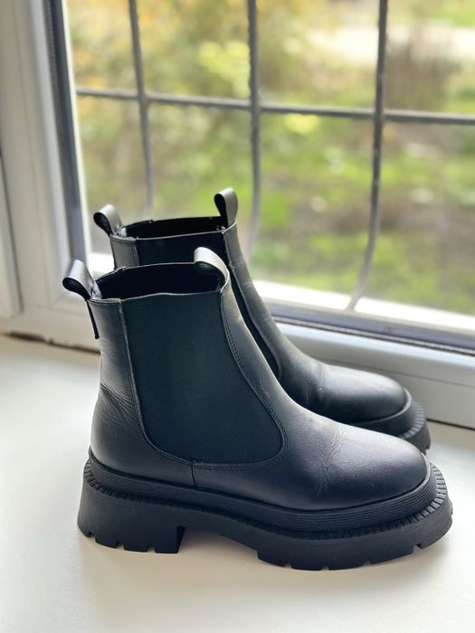 Чоботи без утеплення, шкіра