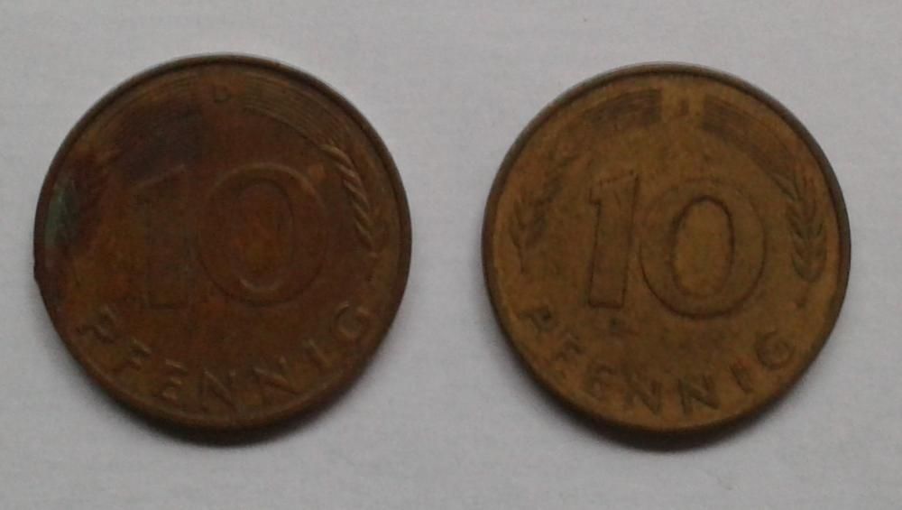 Monety niemieckie - 10 PFENNIG fenigów fenigi - BRD \ RFN