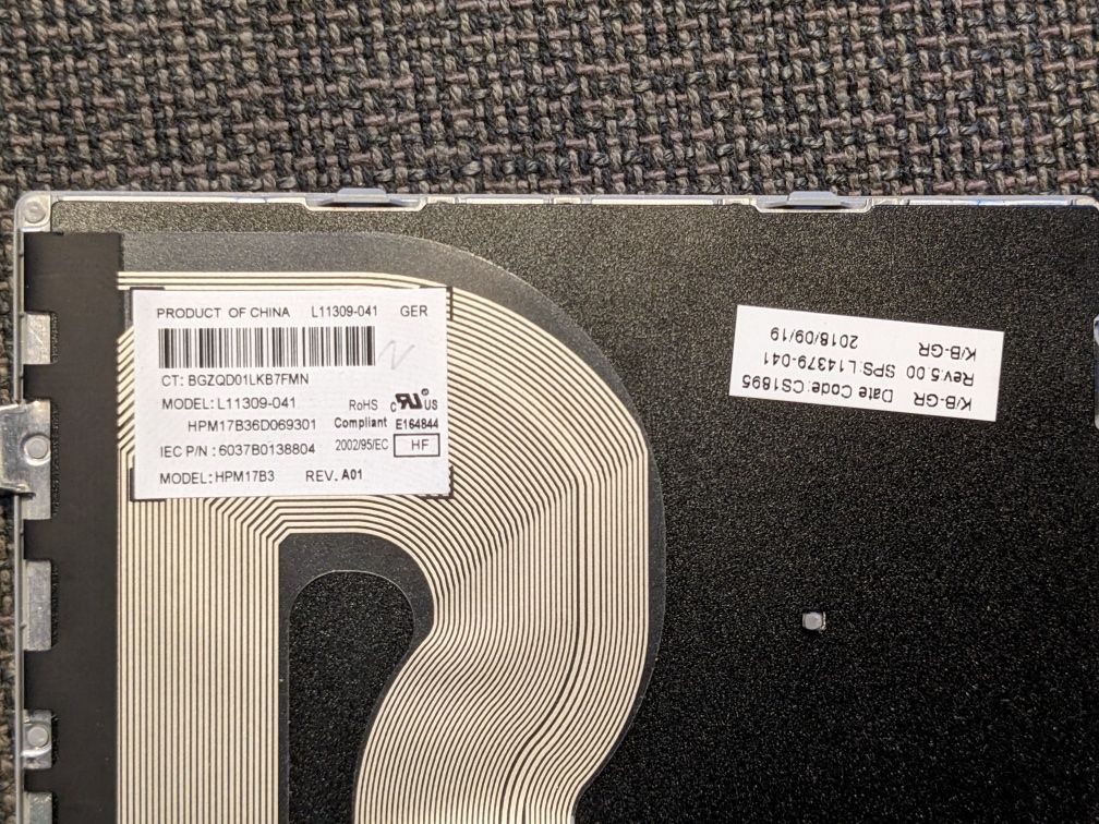 Klawiatura HP elitebook 745 G5 układ DE (orginalna OEM)