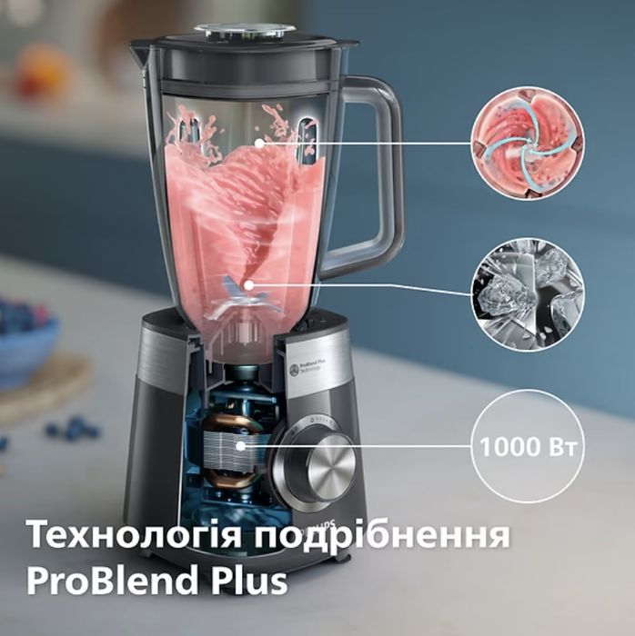 Блендер Philips ProBlend Plus 1000 Вт мощный, как новый