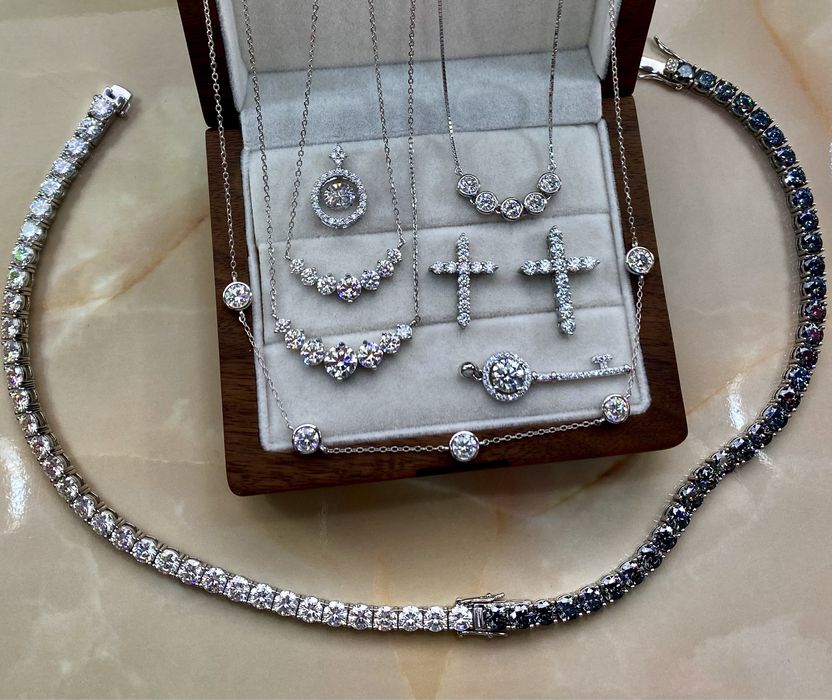 Кольє муасаніт конкурент діамантів чокер з муасанітами муассанит